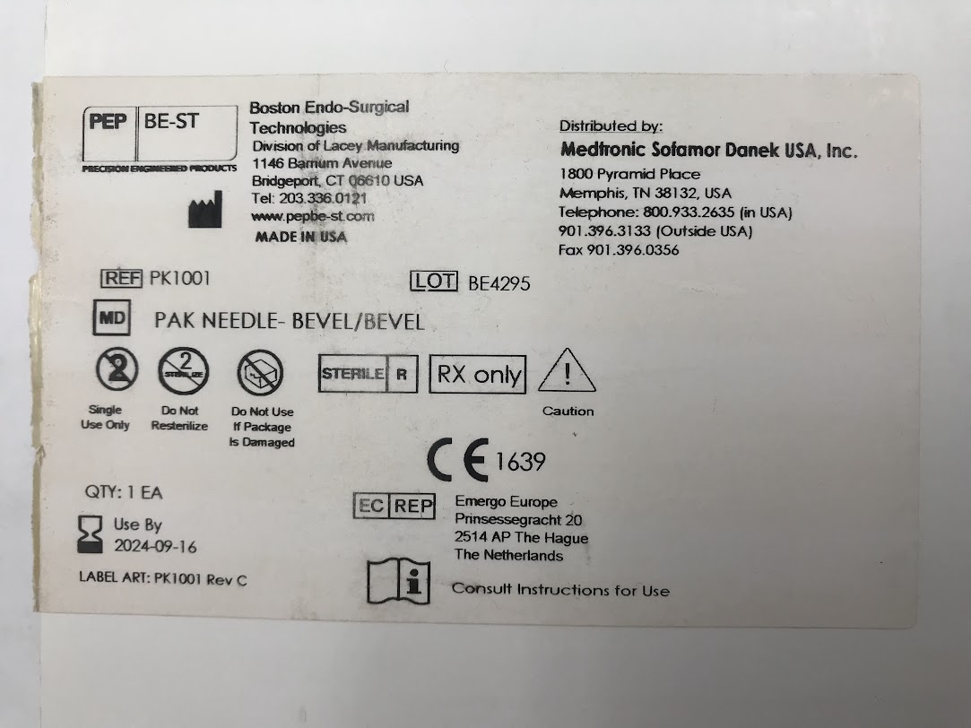 NEEDLE PK1001 PAK BEVEL/BEVEL 2 PER