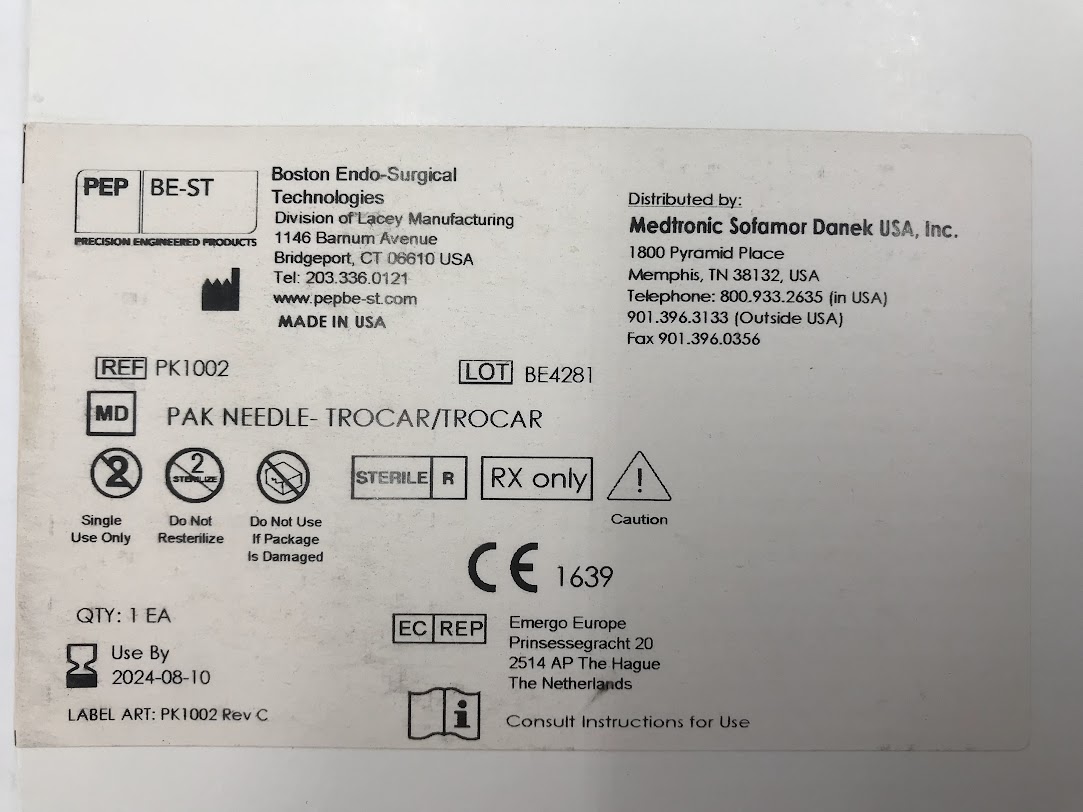 NEEDLE PK1002 PAK TROCAR/TROCAR 2 PER