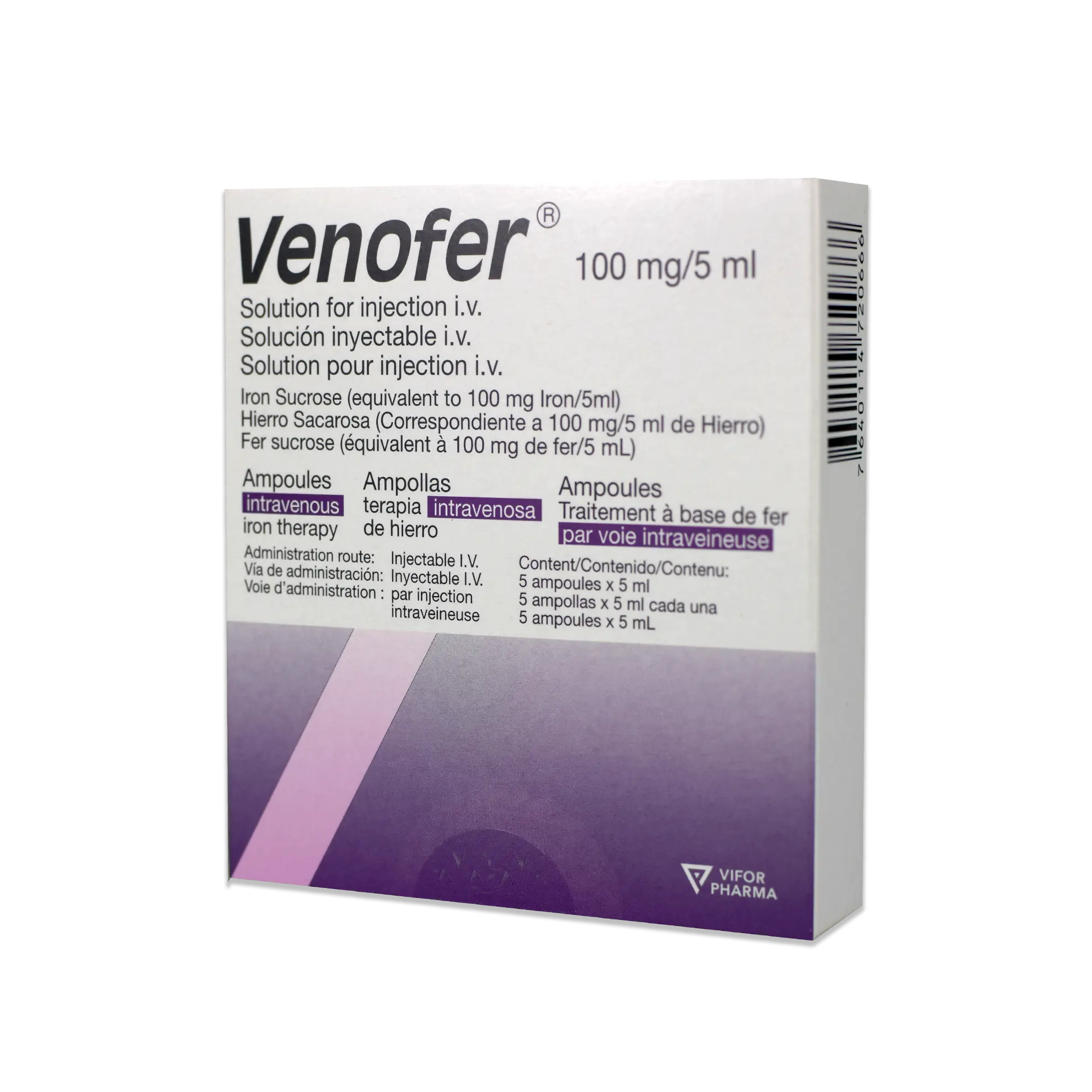 VENOFER sol inj 100 mg/5ml 5 flac 5 ml