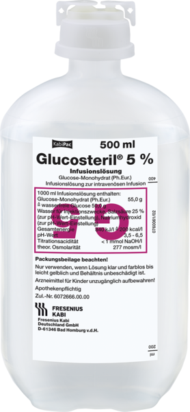 GLUC Fresenius sol perf 5 % 500ml KabiPac 10 pce