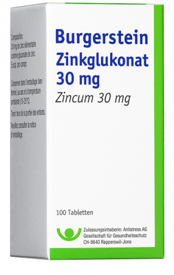 BURGERSTEIN Gluconate de zinc cpr 30 mg 100 pce