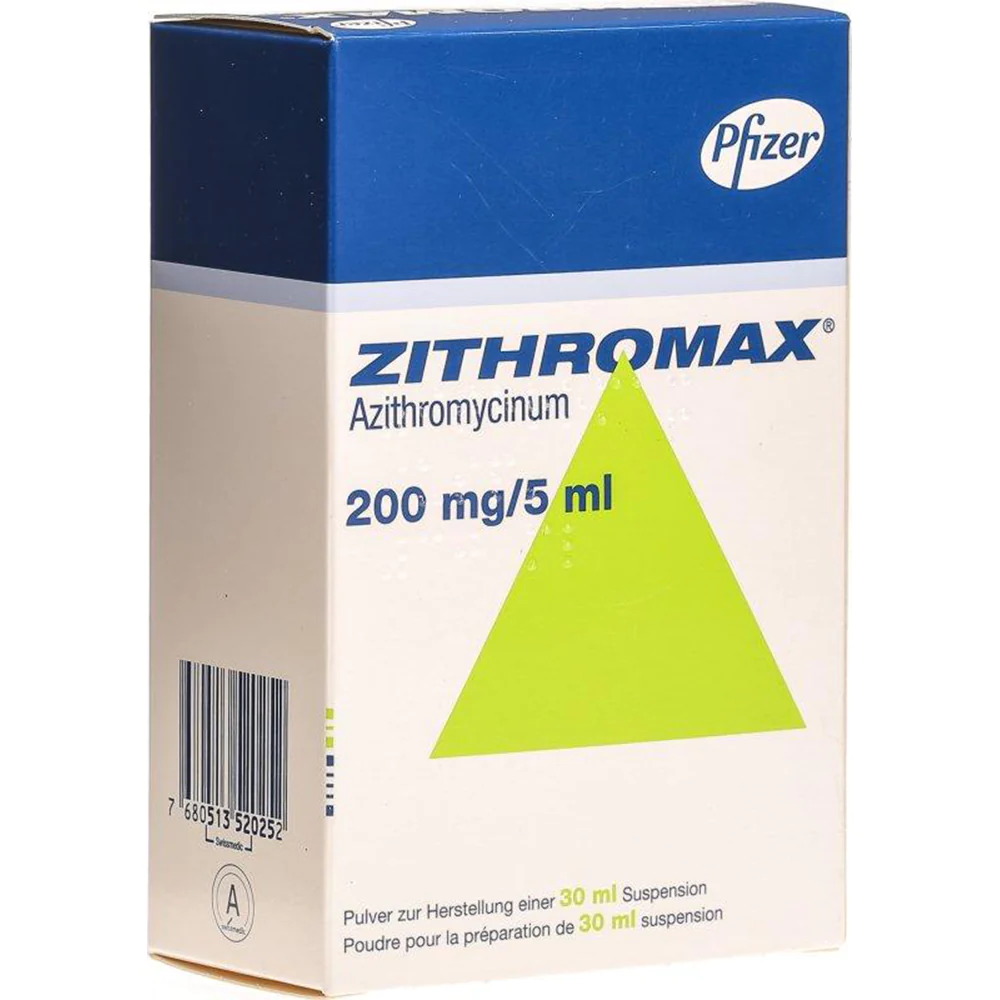 ZITHROMAX pdr 100 mg pour suspension sach 3 pce