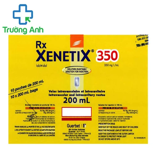 XENETIX sol inj 350 mg/ml 200ml poche 10 x 200 ml