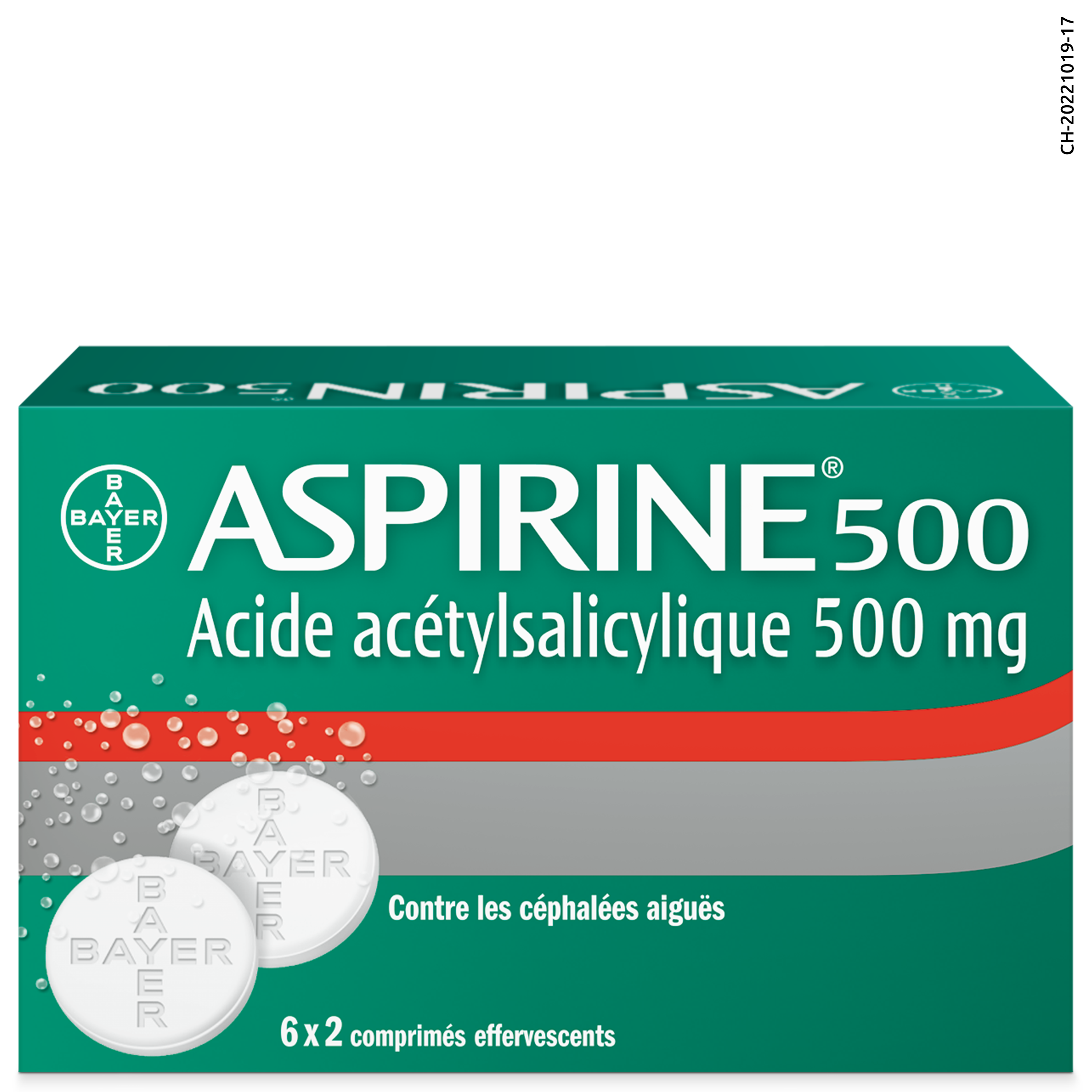 ASPIRINE cpr eff 500 mg 6 sach 2 pce