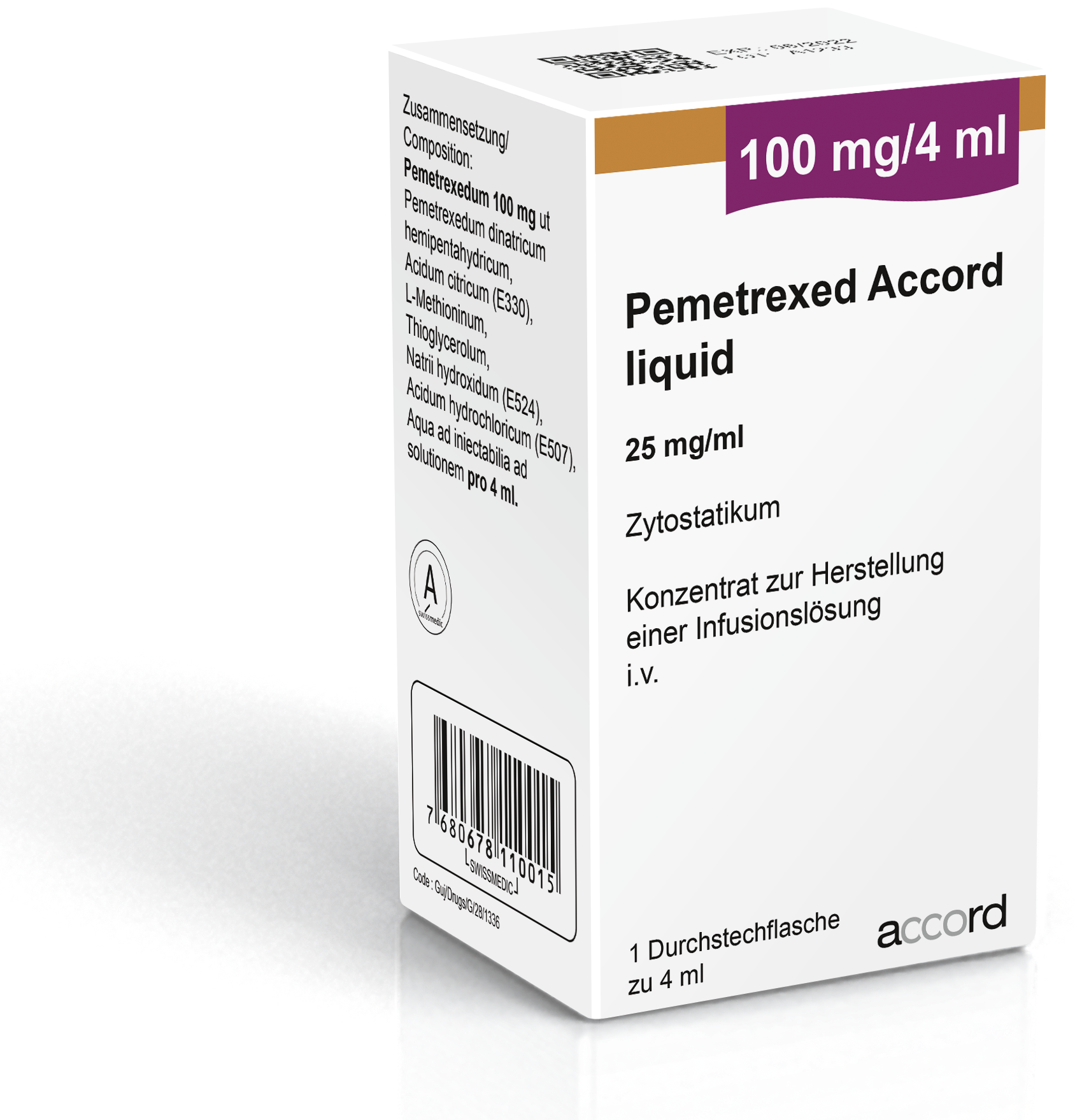 Pemetrexed liquid Zentiva 1000 mg/100 ml, Infusionslösung