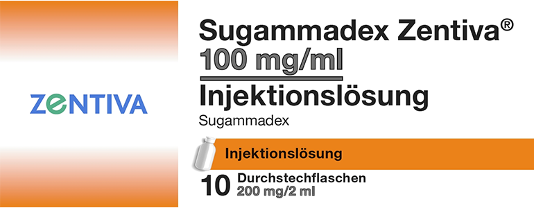 Sugammadex Zentiva 200 mg/2 ml, Injektionslösung
