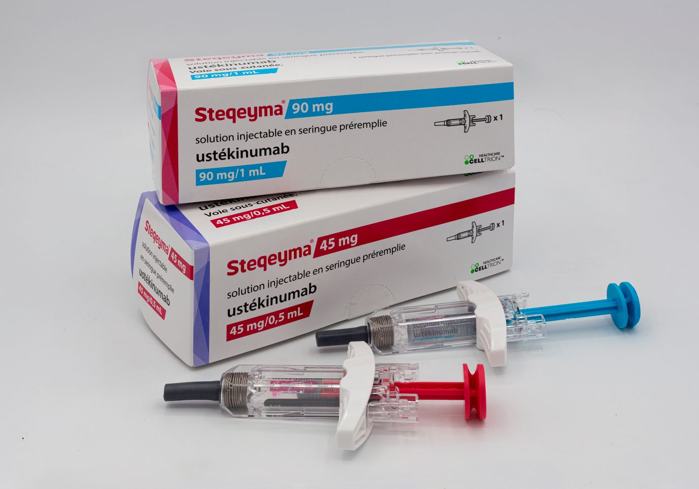 Steqeyma 90mg / 1.0mL, solution injectable en seringue préremplie