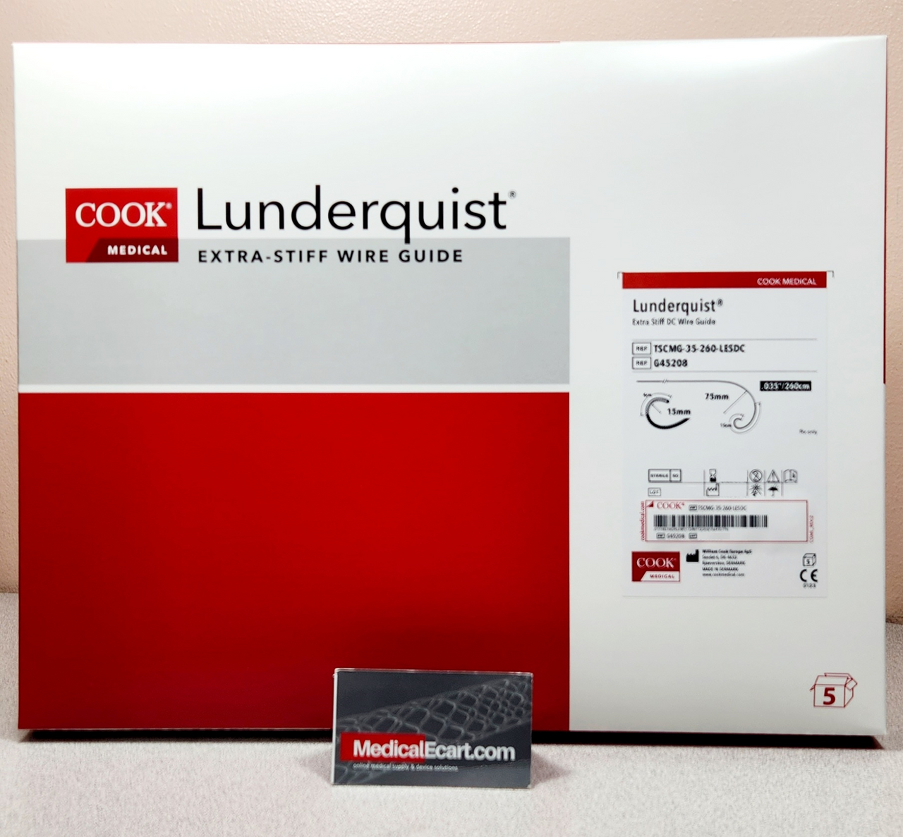 Lunderquist Extra-stiff Curved Exchange Support Wire Guide, 1 Each